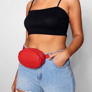 Boohoo plus QUILTED BELTED FANNY PACK